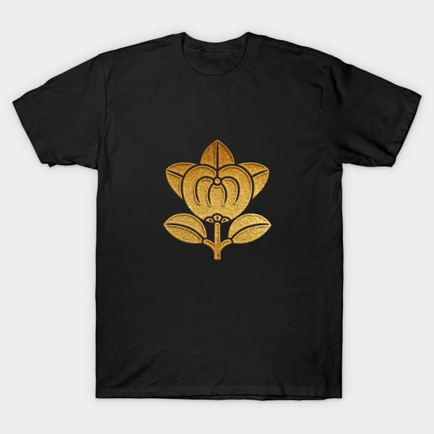 Gold Tachibana Kamon T-Shirt by Takeda_Art